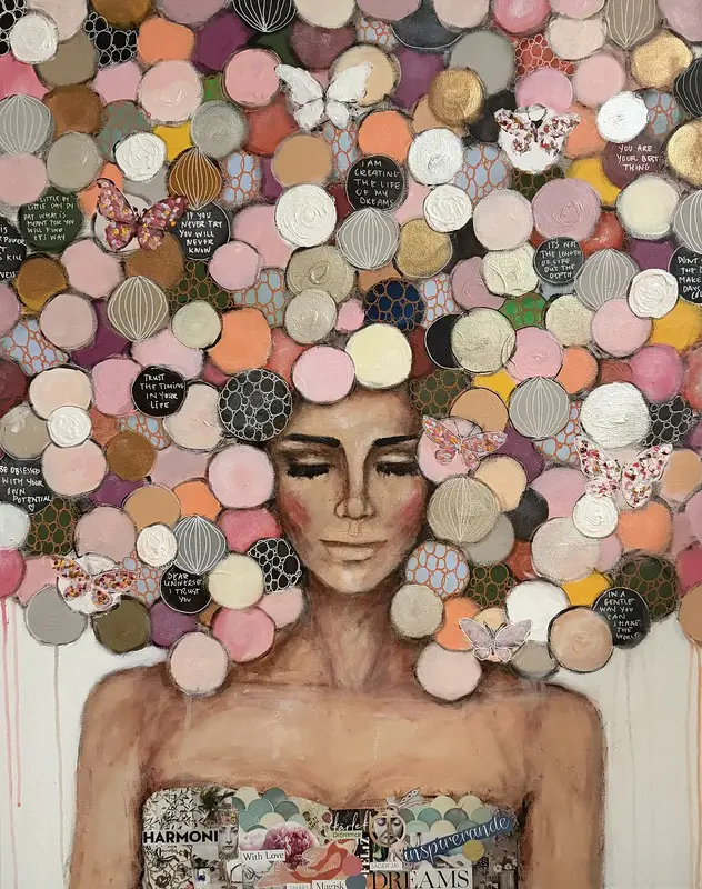 Akrylmålning Good vibes av Madeleine Santiago Elofsson