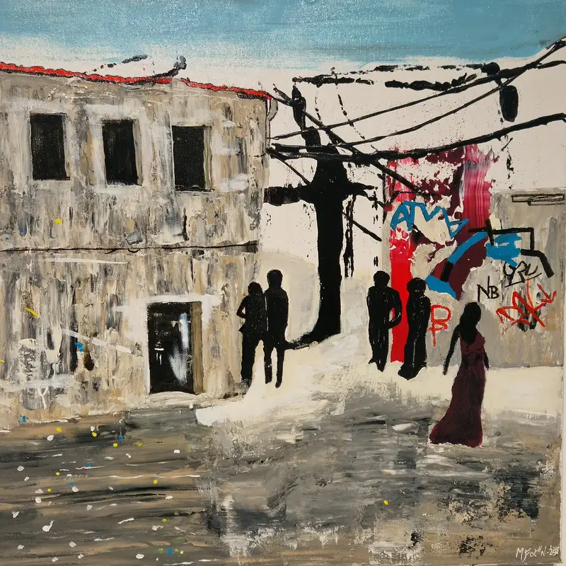 Akrylmålning På väg hem av Markus Foth Nilsson