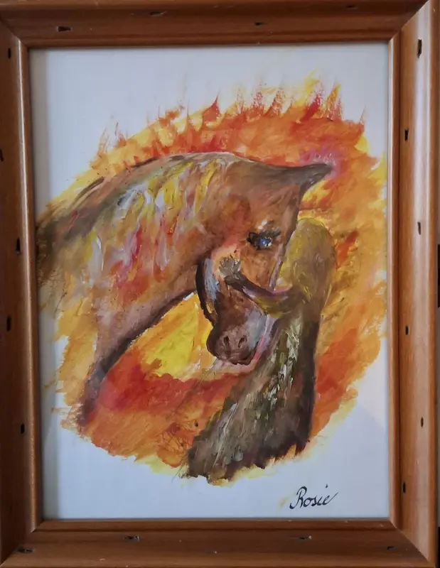 Akrylmålning Eldhästens år av Rosie-VedicArt Nordstrand