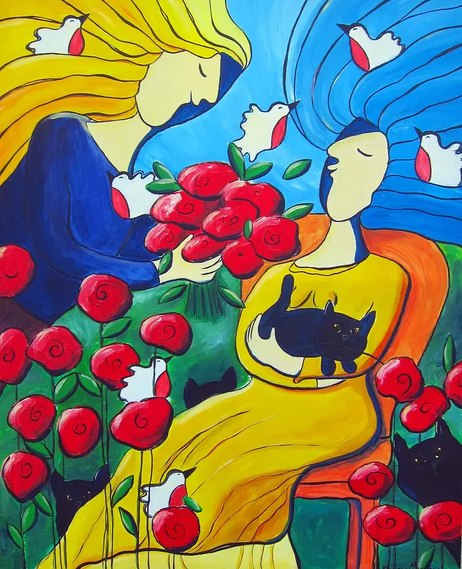 Akrylmålning Love Poetry av Eva-Lena Martinsson