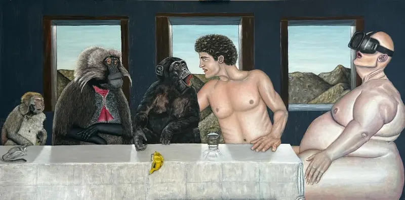 Oljemålning Homo Terminus av Bogdan Murg-Perlmutter