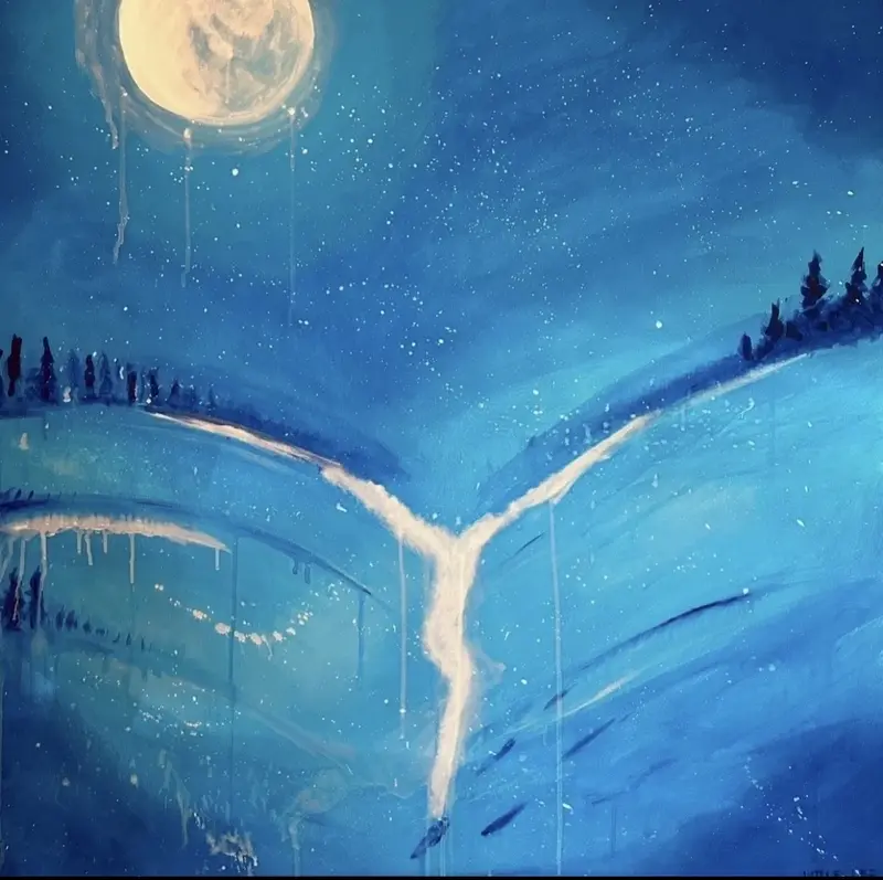 Akrylmålning Stillhetens ljus av Little Lee