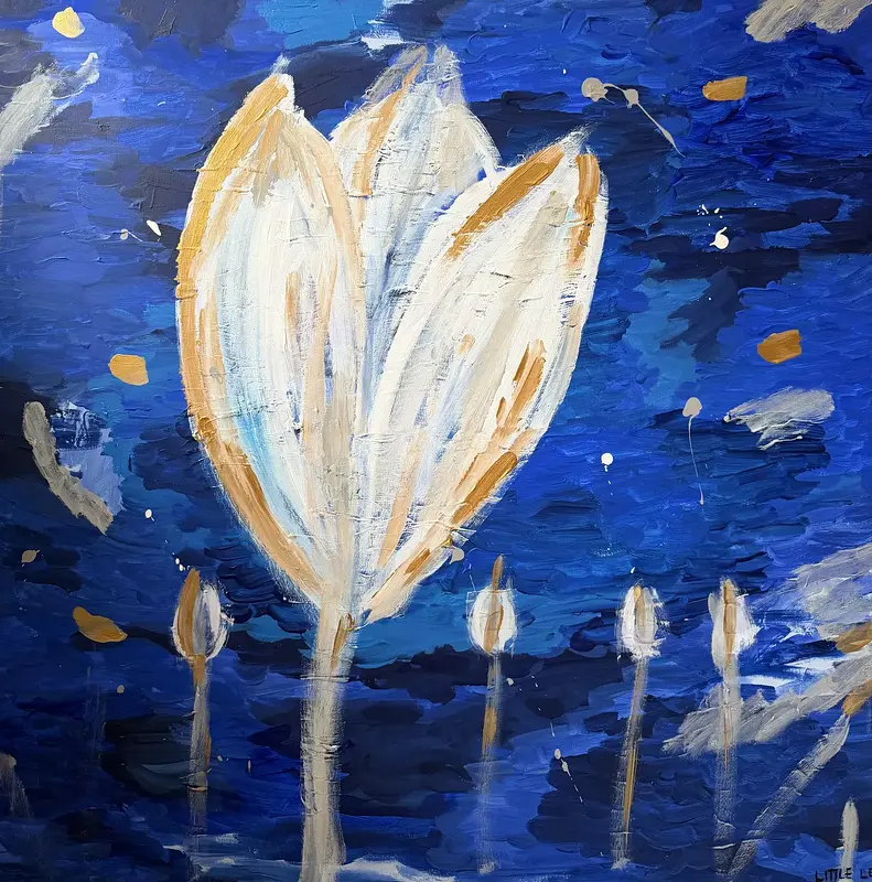 Akrylmålning Näckros av Little Lee