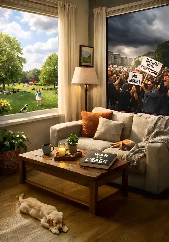 Room with a split view av Jörgen Thornberg