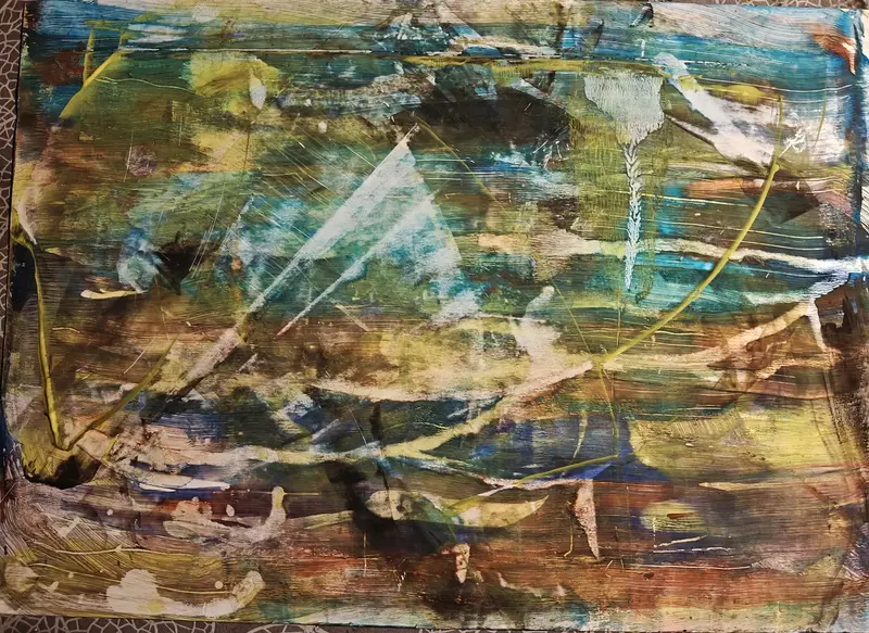 Akrylmålning Fjället av Ulf Lager