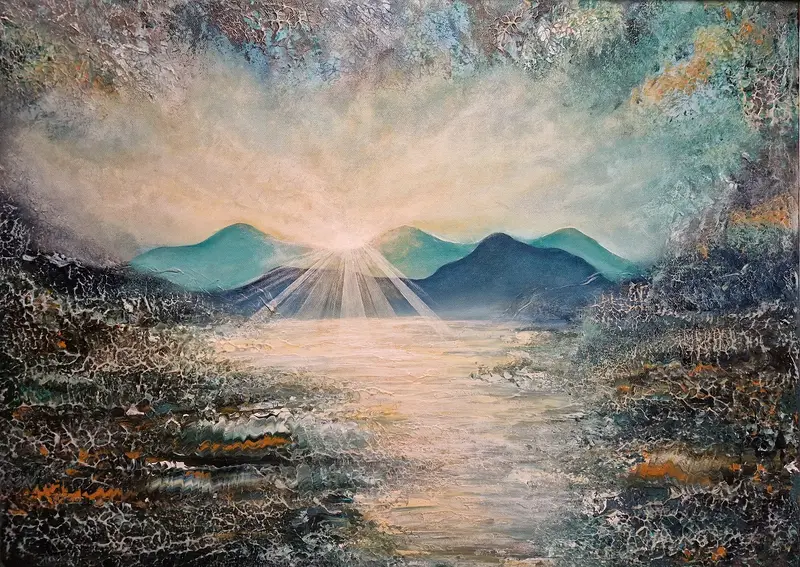 Akrylmålning Bortom horisonten av Ida Söderholm