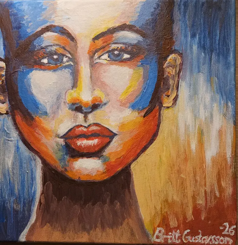 Akrylmålning Färgstark av Britt Gustavsson