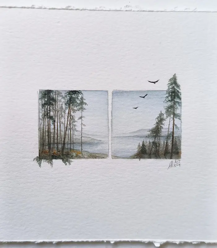 Akvarell View av Anna Åström