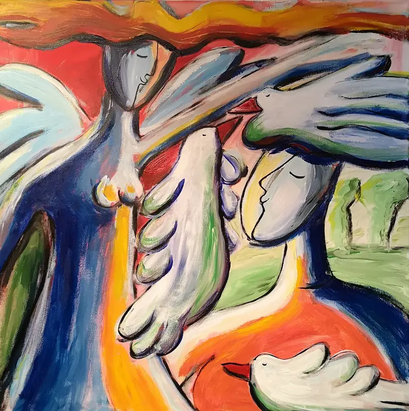 Akrylmålning I am av Eva-Lena Martinsson