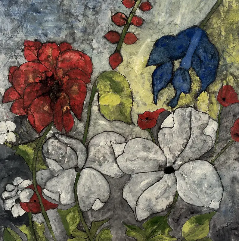 Mixed flowers, inkl. passepartout av Siv Sundell