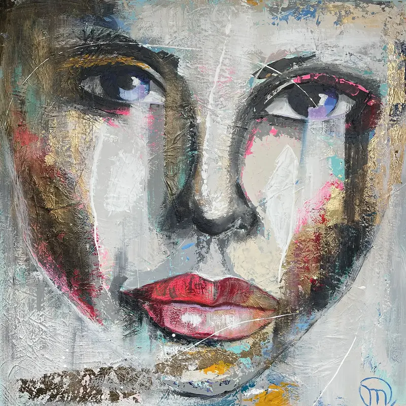 Akrylmålning Zenia av Mia Färm