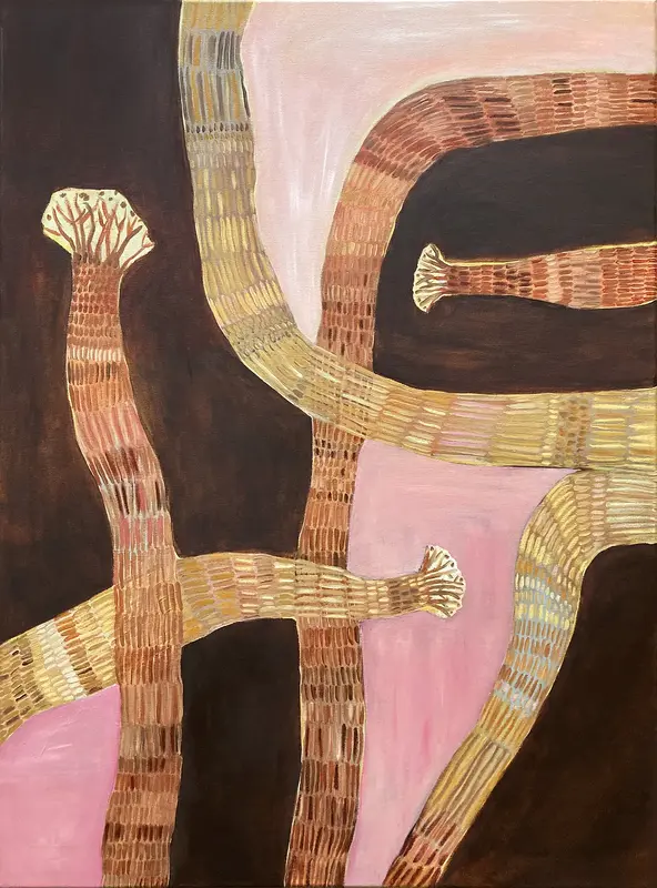 Akrylmålning Silent Search av Jenny Atina Eriksson