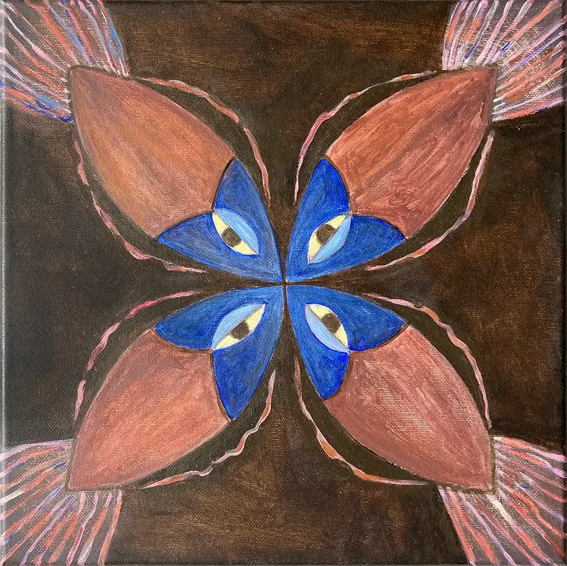 Akrylmålning Pisces Brown av Jenny Atina Eriksson