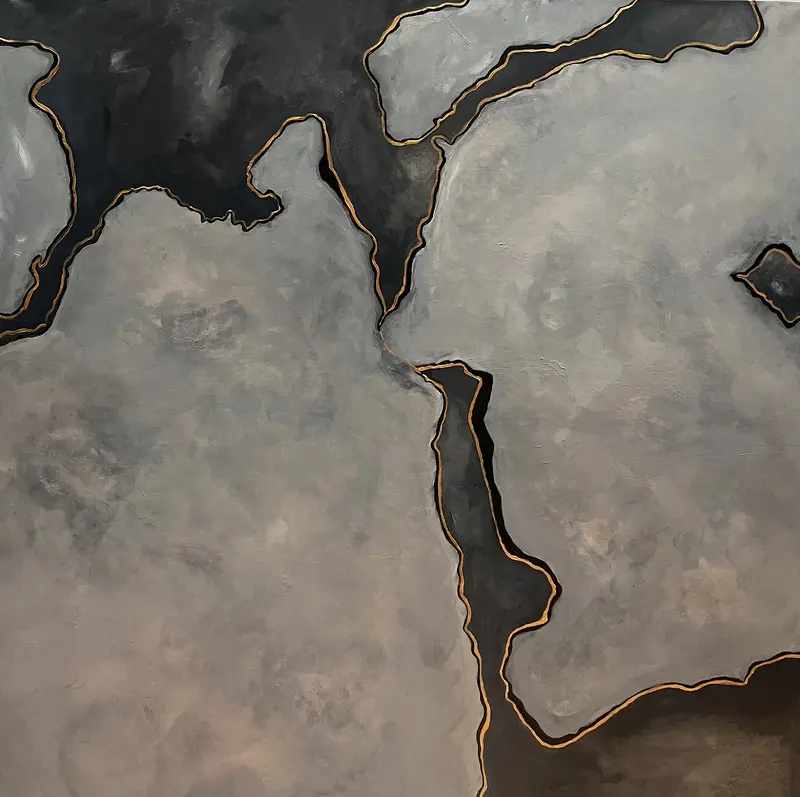 Akrylmålning Sprickor av ljus av Johanna Jakobsson