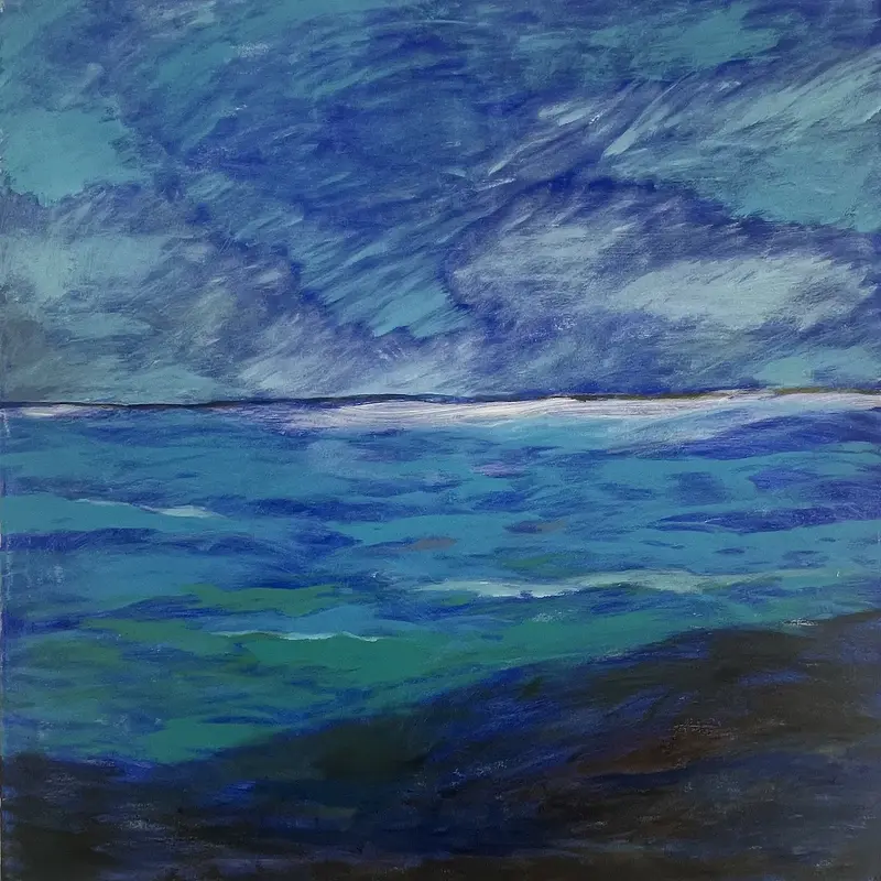 Akrylmålning Stora Blå av Mia-Maria Hedberg