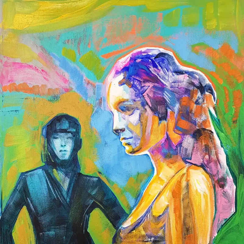 Akrylmålning It ends when it ends av Daniel Vandinja