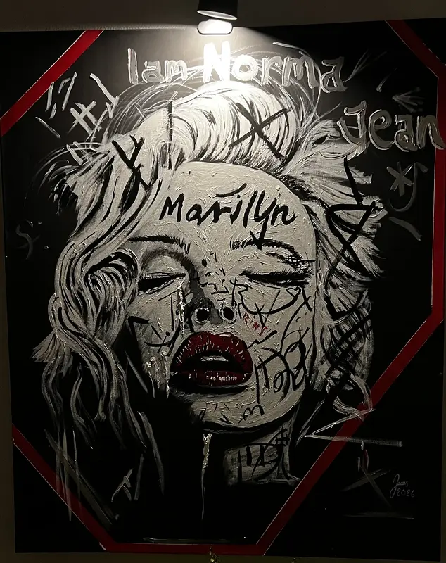 Akrylmålning Norma Jean av Jonas Kihlman