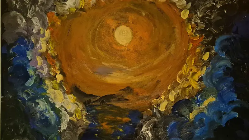 Akrylmålning New Horizon av Paulina Hamrin