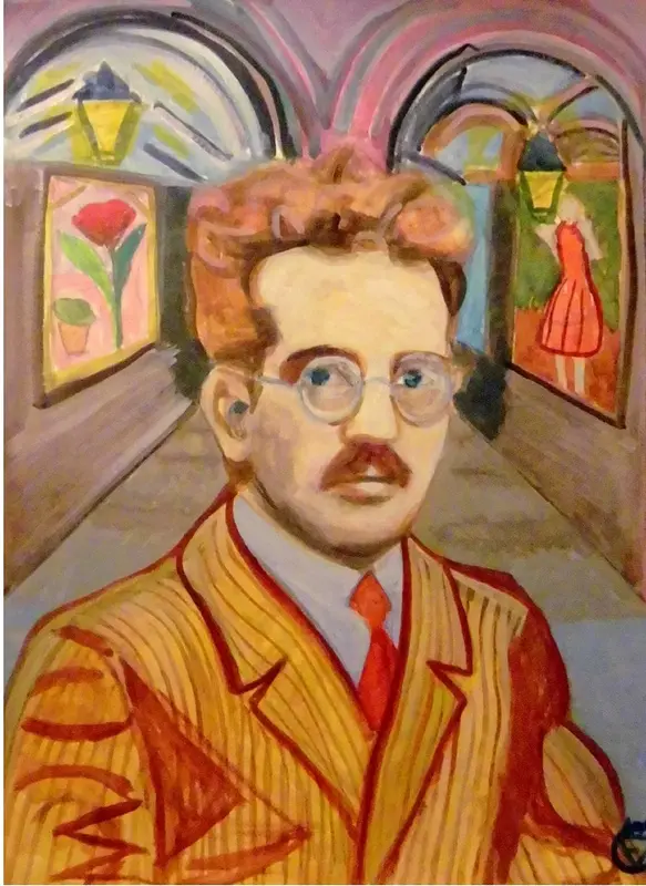 87 ) Walter Benjamin in Paris, in front of an imaginary arcade. av Victor Finnigan