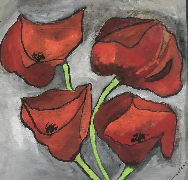 Mini Vallmo, inglasad med ram av Siv Sundell