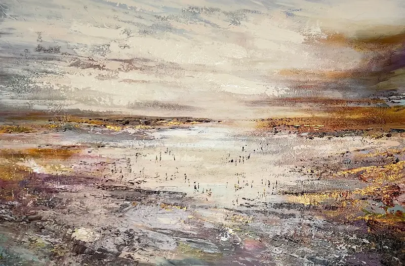 Akrylmålning Light on the horizon av Anne-lee Andersson