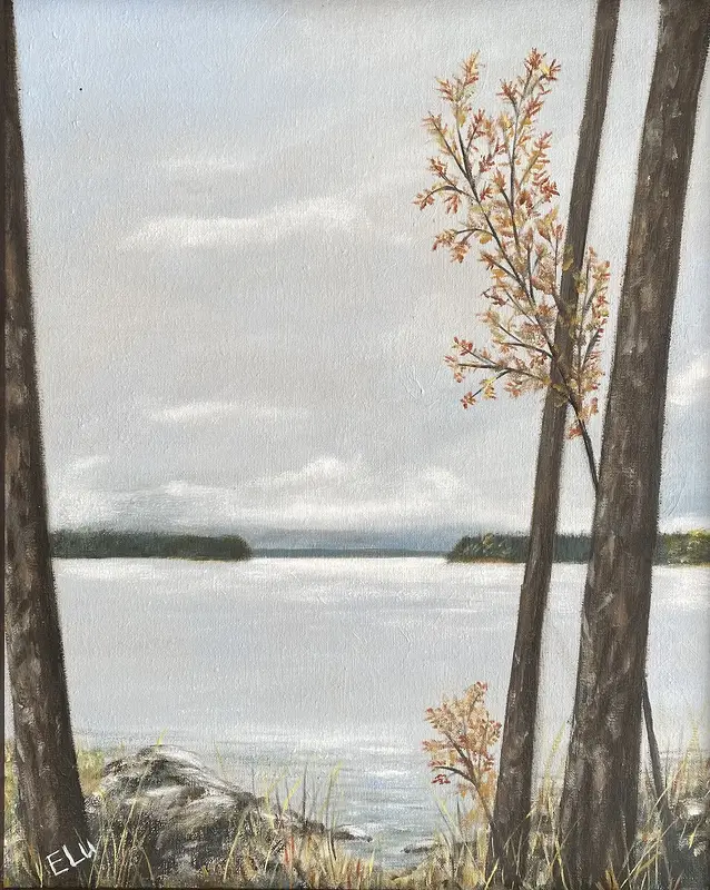 Oljemålning Utflykt till Gästrikland av Eva Lundqvist