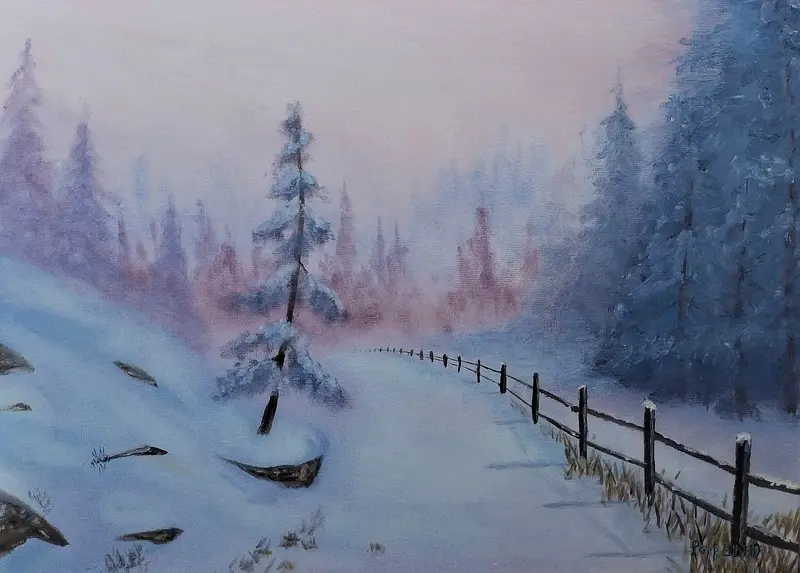 Oljemålning Vinterland av Pepp_dhd