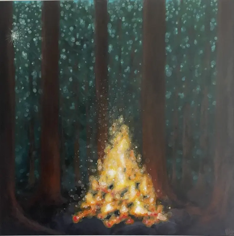 Akrylmålning Gnistor av Ella Nordin