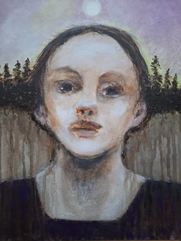 Akrylmålning Ljuspunkt av Karin Sandström Krantz