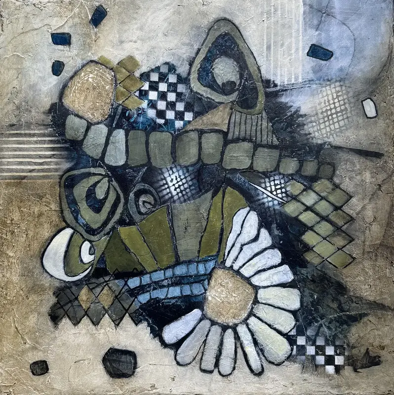 Akrylmålning Chamomile av Viveca Berg