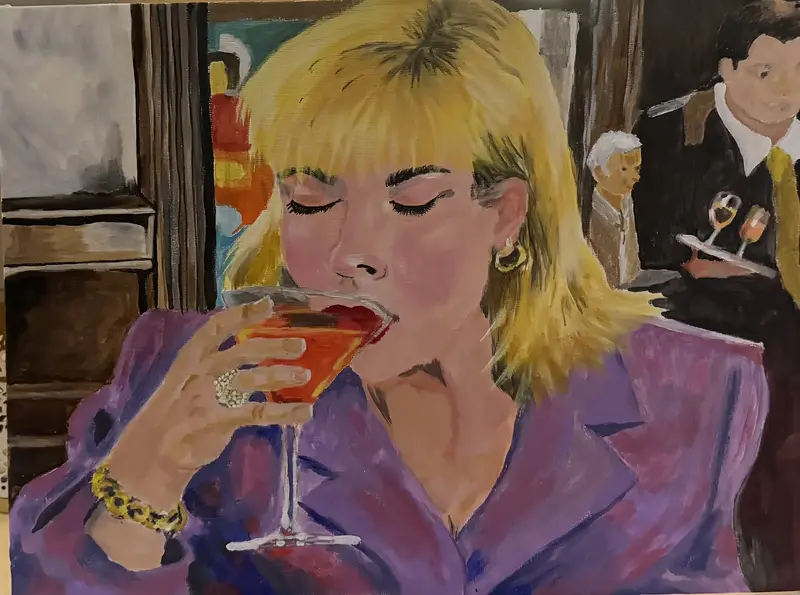 Akrylmålning Samantha Jones ”Sex and the city” av Rita Tozser