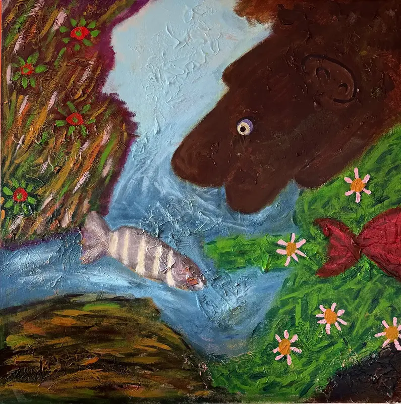 Akrylmålning Djur av Göran Karjaluoto