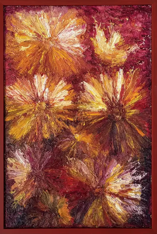 Oljemålning Happy colors av Maria Falk Larsson