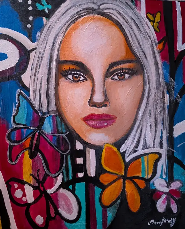 Akrylmålning The butterfly effekt. av Maria Joneby