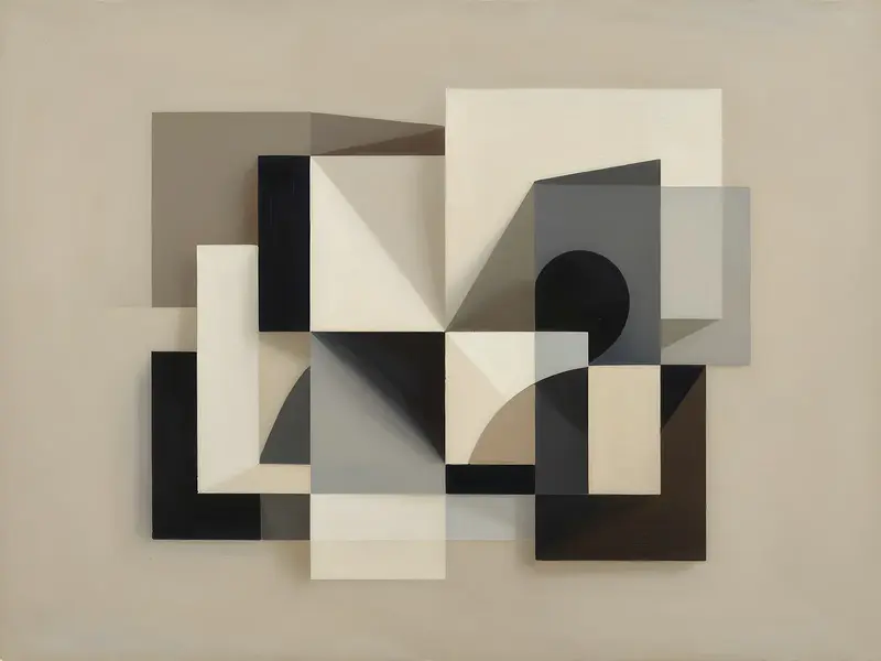 Beige kubism III av Harri Ylikomi