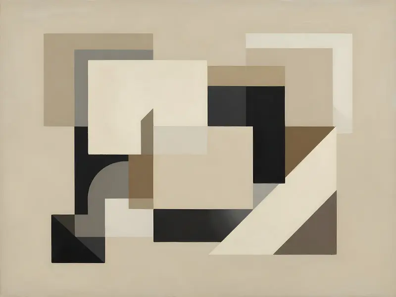 Beige kubism IV av Harri Ylikomi