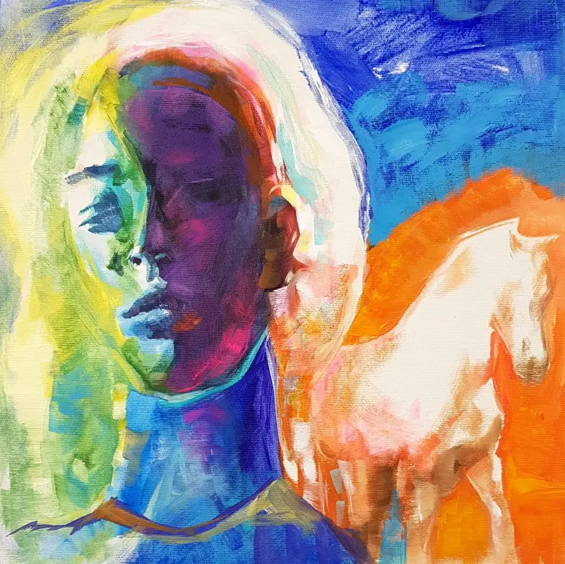 Akrylmålning Upholder of values av Daniel Vandinja