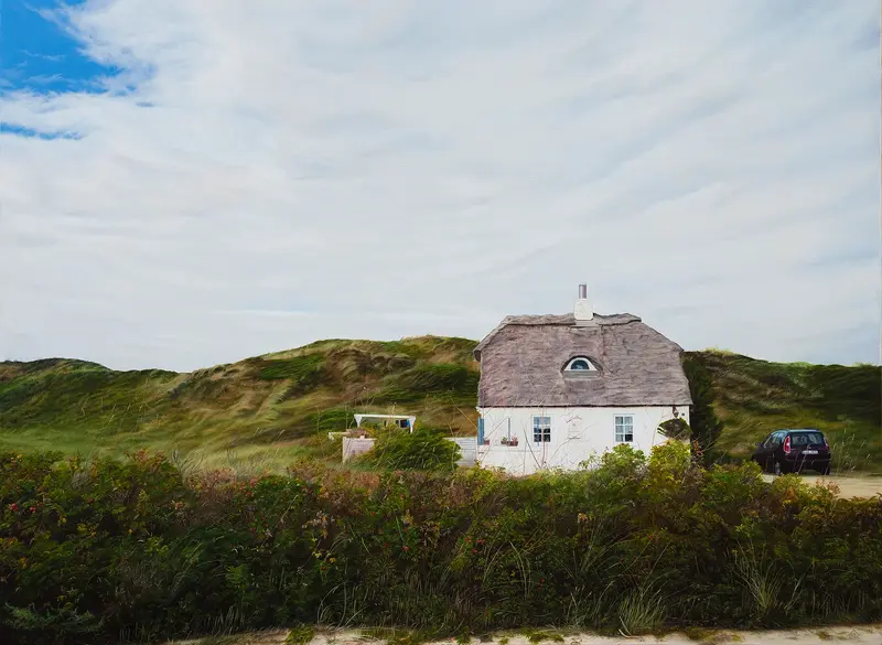 Oljemålning The Beach House (Roses Have No Secrets) av Anna C Eriksson