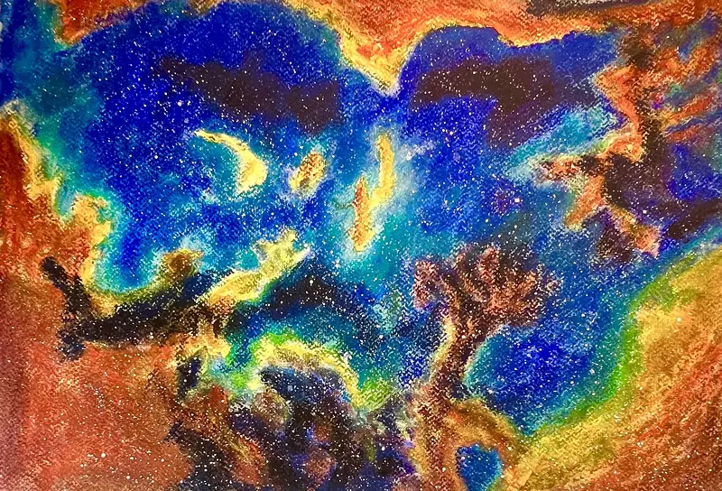 Akvarell Nebulosa gas av Marianne Akasha Olofsson