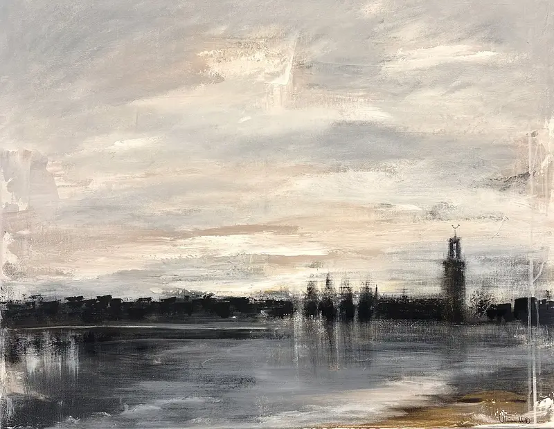 Akrylmålning Skuggspel av Ulrica Halling Olsson_art Stockholm