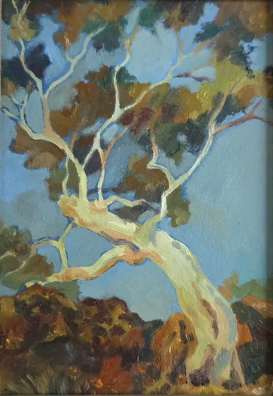 Oljemålning White tree av Anastasiia Mazeina