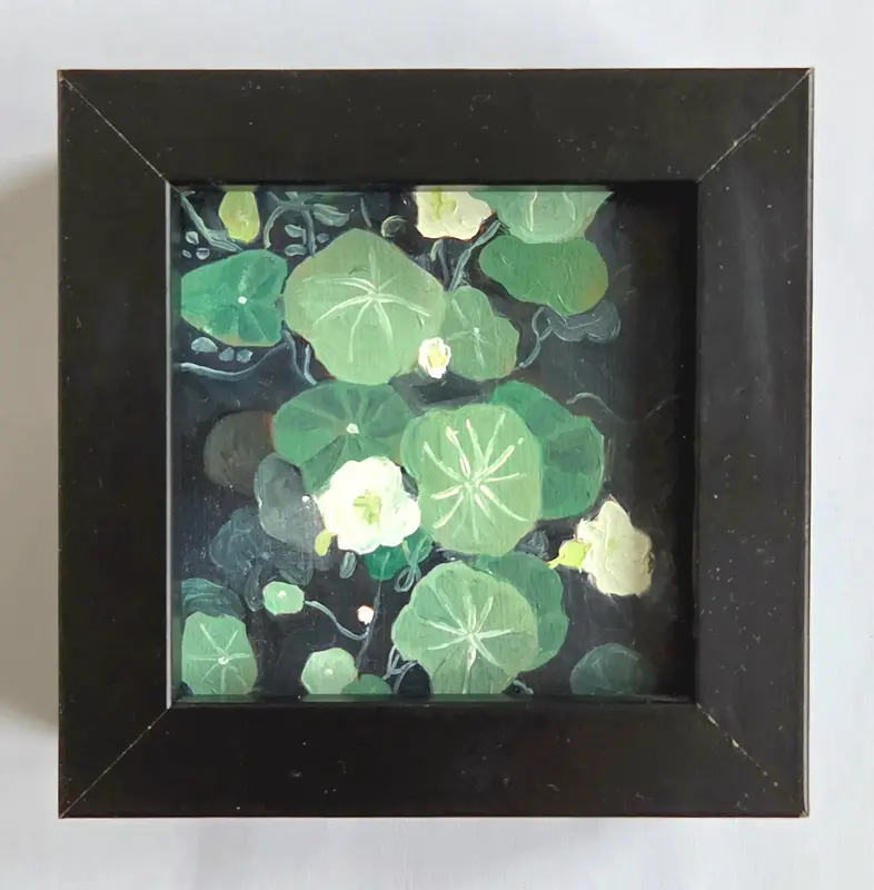Oljemålning Melody of flowers. Nasturtium. av Anastasiia Mazeina