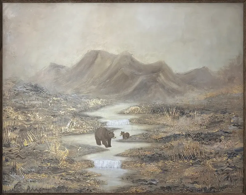 Akrylmålning Stone and ash av Nicole Nilsson