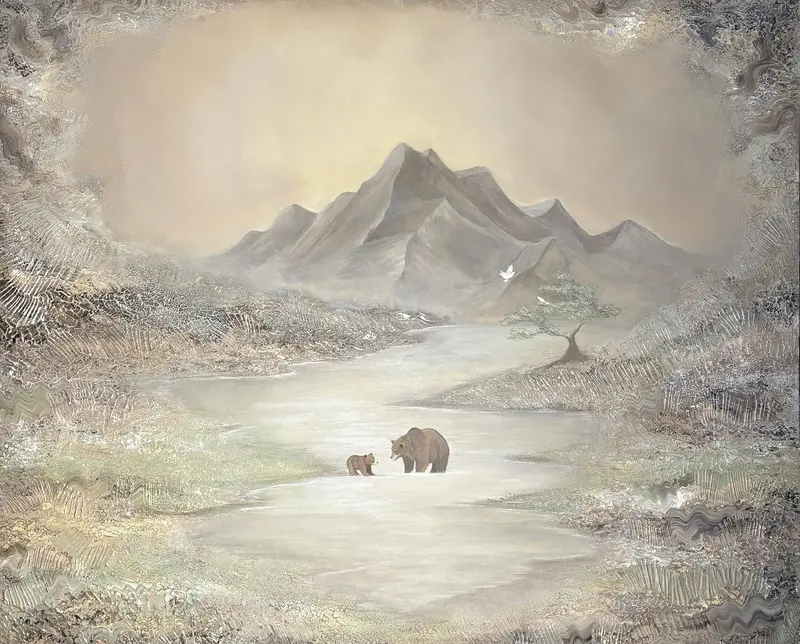 Akrylmålning Silent sunrise av Nicole Nilsson