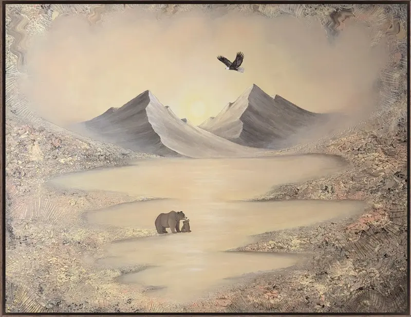 Akrylmålning Forgotten light av Nicole Nilsson