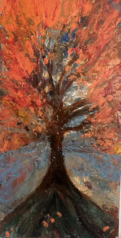 Akrylmålning Hösten av Tara Tork