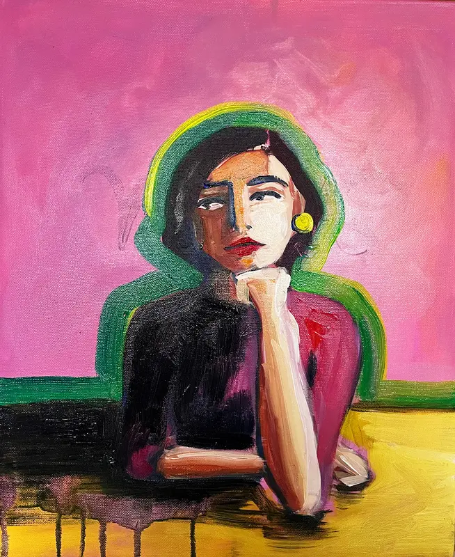 Akrylmålning Dreamer Mary av Elisa Pålsson