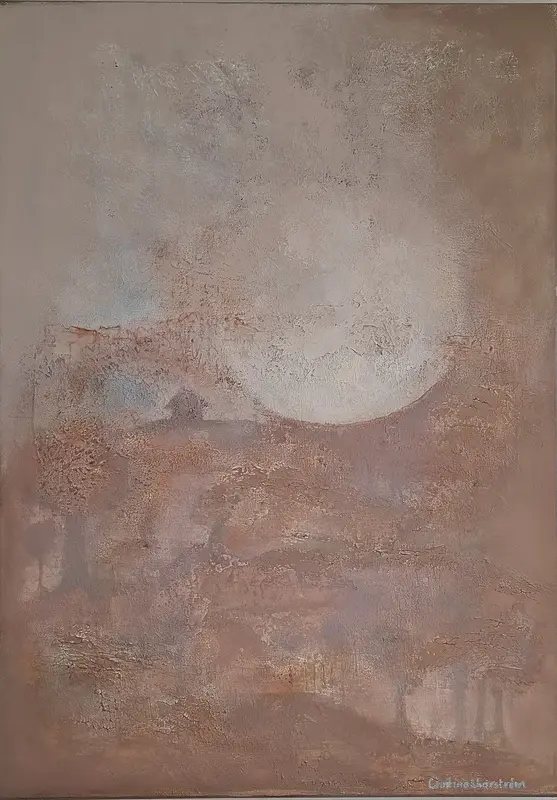 Akrylmålning Under månen inatt av Christina Skärström