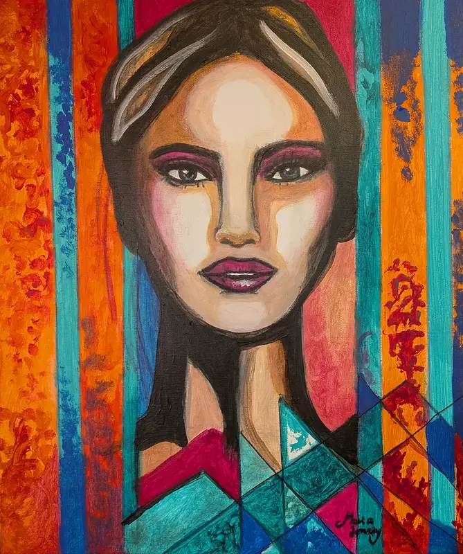 Akrylmålning Mountain. av Maria Joneby