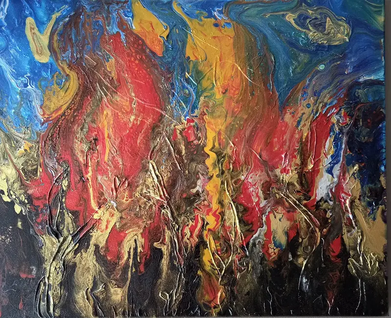 Akrylmålning Volcano eruption av Art_by_theresew Vesterlund